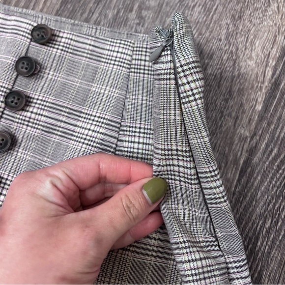 Olivaceous Mini Plaid/Checkered Skirt Academia/Ruffled/Pleated - Sm - Picture 3 of 9